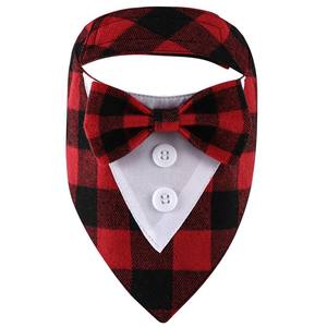 Tanpopo Plaid Bowknot Large Bib Pet <b>Dog</b> Triangle <b>Scarf</b> Collar - Product Image 3