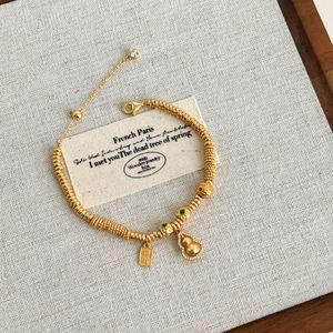 Dylam Diseño Único Pulseras de Joyería con Cadena de Plata S925 Bañada en Oro de 18K, Cuentas y Colgante de Zirconia 5A con Forma de Calabaza y Etiqueta 'Get Rich' - Product Image 6