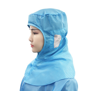 Cape antistatique bleue avec capuche, casquette de salle blanche respirante et anti-poussière pour usage en laboratoire - Product Image 1