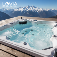 Baignoires de luxe Hydrorelax pour la famille, baignoire spa LED pour 5 personnes, bain à remous extérieur pour jardin, baignoires spa avec filtre