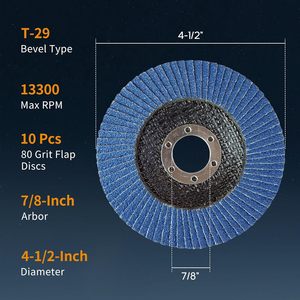 Meuleuse d'angle personnalisée haute performance 40 grain 4.5 "X 7/8" 4 1/2 disque abrasif Type 29 à pointe en carbure - Product Image 3