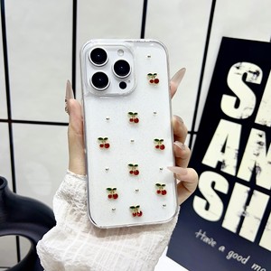 Funda Protectora para Cámara con Diseño de Cereza en Resina Epoxi, para Teléfonos <span class=keywords><strong>13</strong></span>, 15, 14, 16, 17 <span class=keywords><strong>Pro</strong></span> <span class=keywords><strong>Max</strong></span>, 11, 12, 7, 8 Plus, con Lentejuelas Brillantes, para Mujer - Product Image 6