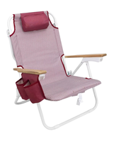 Nouvelle conception élégante de chaise de plage pliable portable pour le camping avec bandoulière, porte-gobelet latéral et appui-tête confortable.