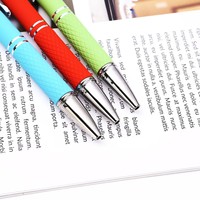 Stylo publicitaire personnalisé avec logo, en stock, à action par clic, avec colle en spray, gravure de logo, stylo à bille en métal pour écran tactile