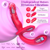 Vibromasseur anal double extrémité portable, stimulateur du point G, télécommande, vibromasseur vibrant pour doigt, plug anal, jouets pour adultes pour femmes et couples
