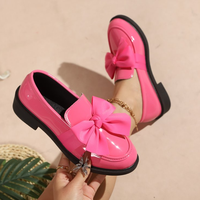 103-2 Chaussures en cuir pour femmes à semelle épaisse et nœud papillon, grande taille, nouvelles chaussures polyvalentes, style britannique, grande taille