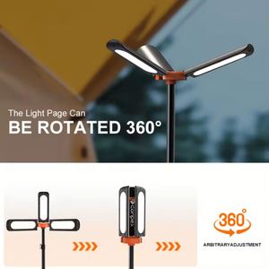 Outdoor IP55 Waterproof Retractable Adjustable <b>LED</b> <b>Rechargeable</b> Tripod <b>Work</b> <b>Light</b> Stand 6000K Daylight Dimmable Portable Camping - Product Image 6