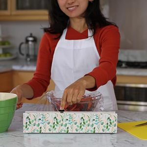 HuamaohengchunEucalyptus Refillable <b>Plastic</b> <b>Wrap</b> Dispenser - One 12" x 250' Roll of Professional Grade <b>Plastic</b> <b>Wrap</b> - BPA Free - Product Image 5