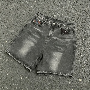 Shorts de Mezclilla para Hombre, Estilo Cargo, Cintura Media, Desgastados, con Bordes Crudos, Casuales, para Verano - Product Image 1