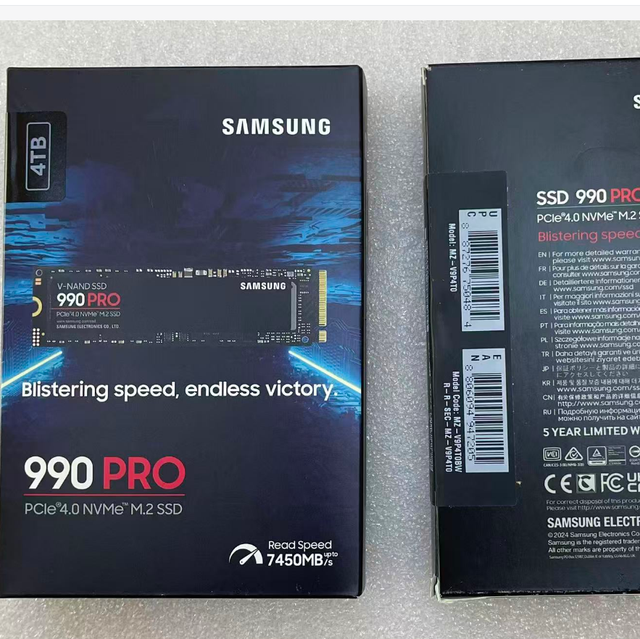 MZ-V9P1T0BW MZ-V9P2T0BW MZ-V9P4T0BW Original for Samsung 990 PRO SSD 1TB 2TB 4TB M.2 2280 NVMe PCIe 4.0 Internal Solid