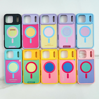 Coque de téléphone magnétique Macaron à double injection de carburant, avec cadre imprimé coloré et pare-chocs, pour iPhone 18 Pro Max 17 Air 16 15 14 13 Plus