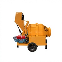 Bétonnière portative à moteur diesel avec benne basculante 500L, tambour inclinable, moment de charge élevé, productivité 45M/H pour zones éloignées