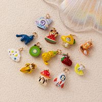 YIMEILI & Dessins animés Fruits et légumes Animaux Navette spatiale Pendentif émaillé 3D peint à la main Breloque pour bracelet et collier DIY