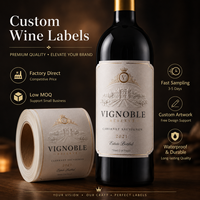Etiquetas Personalizadas para Botellas de Vino, Adhesivos en Rollo con Relieve en Dorado, Resistentes al Agua, Embalaje de Lujo para Viñedos, Proveedor Directo de Fábrica