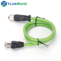 Connecteur circulaire M12 Premium 8 positions femelle X Code vers prise RJ45 étanche IP67 pour les signaux Ethernet d'automatisation industrielle