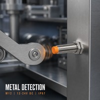 Capteur de proximité inductif industriel M12 à 3 fils non encastré BANGTOS, NPN NO, distance de détection 8 mm, pour métaux, IP67, direct usine