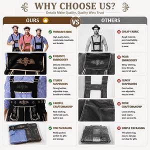 Conjunto de pantalones con tirantes bordados para disfraz de Oktoberfest, traje para fiesta del festival de la cerveza alemana, camisa a cuadros para hombre - Product Image 4