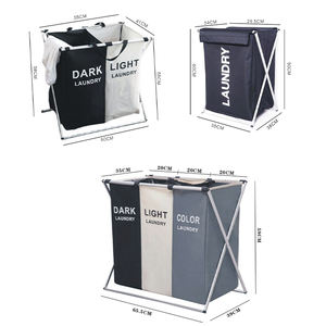 Cesto de ropa sucia grande de 3 secciones, organizador de ropa, cestas de almacenamiento, cesto y bolsa de lavandería - Product Image 6