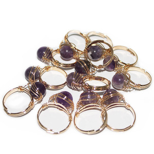Bague en pierre originale en cristal naturel, bague circulaire en pierre naturelle enroulée à la main - Product Image 2