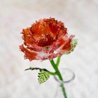 Bouquet de fleurs en verre artisanal miniature personnalisé, fleurs du mois de naissance, cadeau d'anniversaire, anniversaire de mariage, remise de diplôme