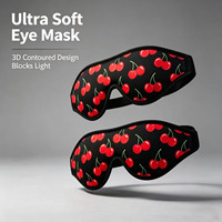Kersenprint 3D Gecontourd Slaapmasker Ultra Zacht Spons Diep Oogmasker 100% Verduisterend Fruitprint Slaapmasker Vier Seizoenen
