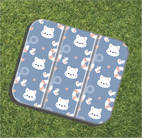 Tapis anti-fatigue pliable en PVC, pratique et au style personnel, motifs géométriques triangles et rayures, minimaliste, pour l'extérieur et les loisirs
