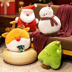 <span class=keywords><strong>2025</strong></span> đêm giao thừa mới đến trang trí mềm mại giáng sinh người tuyết gối nai sừng tấm Santa thêu PP bông sang trọng lưới căng thẳng - Product Image 1