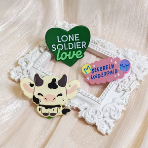 Pin Logam Kartun Lucu Berkualitas Tinggi dari Cina, Pin Enamel Lunak Berlapis Logam, Pin Kerah Kustom dengan Cetak UV - Product Image 2