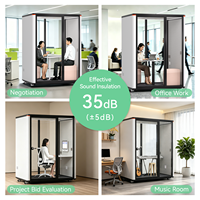 Cabine de réunion de bureau moderne double, isolation acoustique, écologique, inodore, avec lumière 4000K pour hall d'hôtel et entrepôt