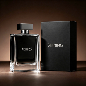 Botella de Colonia Cuadrada de Vidrio Premium con Logotipo Personalizado, Tapa Plateada y Caja de Regalo Negra de Lujo <span class=keywords><strong>para</strong></span> <span class=keywords><strong>Hombre</strong></span> - Product Image 3