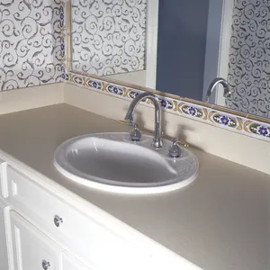 浴室用细颗粒表面大理石台面水晶白色/灰色/黑色人造大理石石材，地板PMM006A