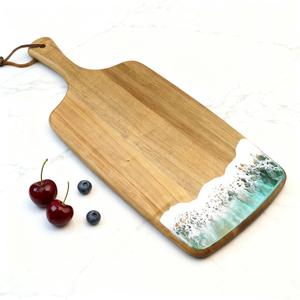 Cao Cấp Phong Cách Đại Dương Mô Hình Gỗ Keo & Nhựa Epoxy Bánh Pizza Hội Đồng Quản Trị Pho Mát Bánh Mì Cắt Hội Đồng Quản Trị Phục Vụ Hội Đồng Quản Trị Với Xử Lý - Product Image 4