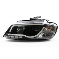 Ensemble de phares JSL pour Audi A3 modèle 08-12, lumière LED modifiée, guide de lumière diurne, lentille bi-xénon, phare xénon