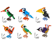 Ensemble de jouets de construction pour enfants, mini briques à assembler soi-même, 6 types de blocs mixtes, oiseaux sur doigt