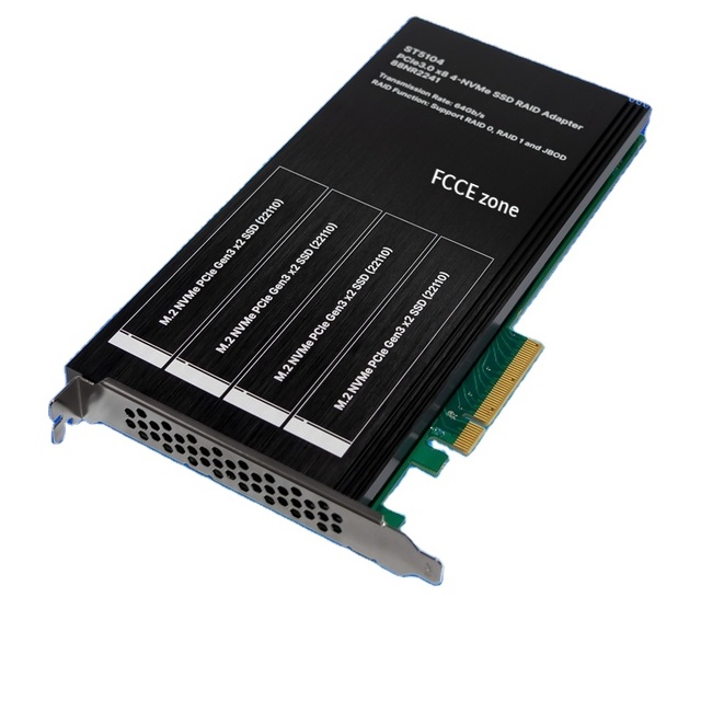 PCIe X8 M.2 NVMe 88NR2241 Four-Port NVMe SSD Enterprise-Class RAID Array Card in Stock