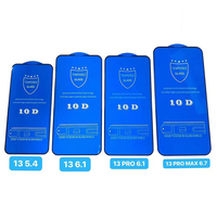 Protecteur d'écran en verre trempé pour téléphone portable, avec colle complète transparente 9H 10D pour iPhone 13 12 11 Pro Max X XR Xs 8 7 Plus