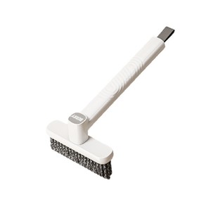 Berry V-Shaped Hard Bristle Crevice <b>Brush</b> For Bathroom Cleaning With <b>Long</b> <b>Handle</b> And Groove Design - Product Image 2