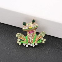 Broches Mignonnes en Alliage Émaillé avec Strass en Forme de Grenouille 2026 – Accessoires de Mode et Bijoux