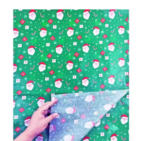 Père Noël Joyeux Noël Emballage cadeau floral Papier d'art de fleur non couché Papier crêpe Doublure intérieure Poire de neige écologique