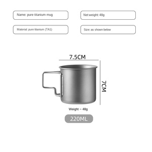 Ensemble de cuisine de camping en titane, vaisselle portable pour l'extérieur, pot de cuisson léger, tasses et mugs en titane pour la randonnée, les voyages et les pique-niques - Product Image 3