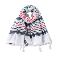Décoration personnalisée Gratuit Produits de Palestine 14X135cm Satin Polyester Drapeau Écharpe Suspendue Cou pour Affaires & Cadeaux Promotionnels