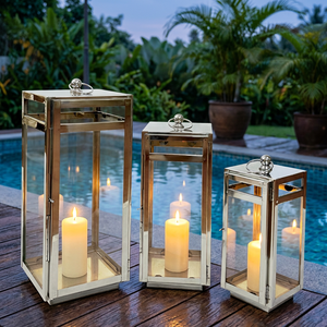 Portavelas de Metal de Acero Inoxidable Hechos a Mano, Duraderos, en Tamaños Personalizados para Decoración del Hogar, Patio y Navidad, Venta al Por Mayor - Product Image 6