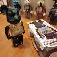 Ours Violent Chiaki Noir et Or Ours Bearbrick DIY Transparent Placage Vert Lac Ours en Résine KAWS 400% Figurines Jouets