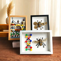 Cadre photo 3D en MDF creux de 3 cm pour fleurs éternelles, roses séchées, spécimens et coquillages, fait main, à suspendre