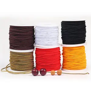 Corde élastique ronde extensible colorée 3mm 5mm Multi couleurs Polyester enveloppé bande de cordon élastique pour vêtement