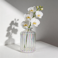 Diffuseur de parfum d'ambiance en verre côtelé irisé de luxe 150 ml - Bouteille élégante pour huiles essentielles d'aromathérapie
