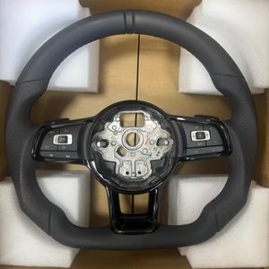 Volant pour Volkswagen <span class=keywords><strong>Golf</strong></span> <span class=keywords><strong>R</strong></span> <span class=keywords><strong>Line</strong></span> GTI GTS GLI Mk7 Mk6 GTE GTD CC Polo Les modèles peuvent être améliorés Volant en cuir - Product Image 2