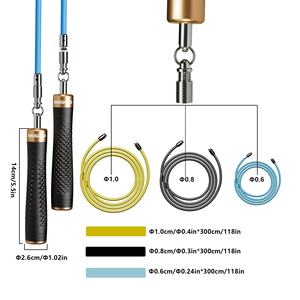 MOGOLD Corde à sauter ajustable en fil d'acier 1/2lb 1/4lb avec câble en caoutchouc pour la perte de poids - Product Image 3