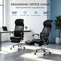 Chaise de bureau exécutive moderne en acier de qualité supérieure, avec dossier en maille, pour bureau à domicile, en PU, mousse haute résilience, mécanisme inclinable, 3 classes, anti-explosion