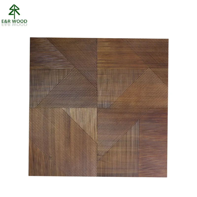E & R Kayu Pinus Solid Kayu Jari Bersama Papan 3D Ukiran Piring Kayu Dekoratif untuk Lapisan Pintu Furnitur Penggunaan Panel Dinding